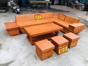 siêu phẩm sofa nguyên khối gỗ gõ đỏ 6 món