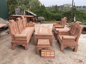 bàn ghế Âu Á hàng mộc 6 món gỗ hương đá