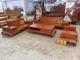 mẫu sofa gỗ gõ đỏ hiện đại