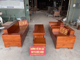 sofa nguyên khối 5 món gỗ hương đá vip