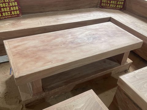 bàn trà chữ nhật nguyên khối gỗ gõ đỏ hàng cao cấp