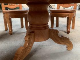 chân bàn ăn tròn khung ván gỗ hương đá hàng cao cấp