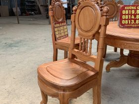 ghế ăn của bộ bàn ăn khung ván gỗ hương đá hàng cao cấp
