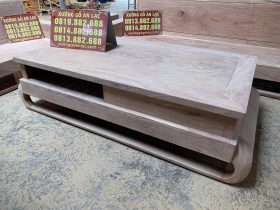 bàn trà chữ nhật của bộ sofa 5 món gỗ hương đá
