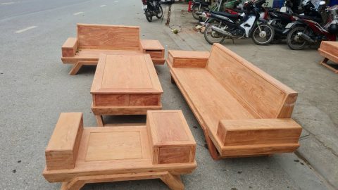 sofa chân thuyền gỗ Hương Đá