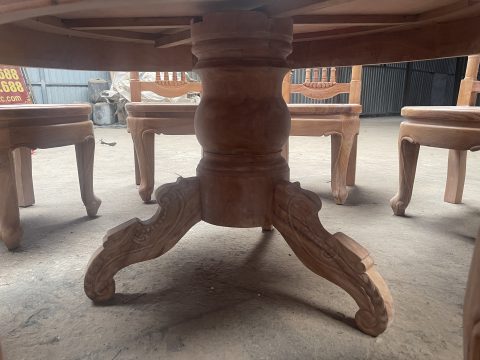 chân bàn ăn tròn gỗ hương đá