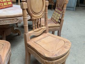 ghế ăn đồng hồ louis cổ điển gỗ hương đá