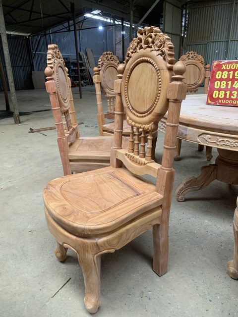 ghế ăn cổ điển louis gỗ hương đá